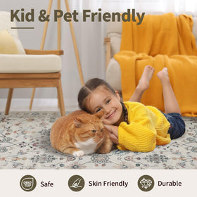 Rugxara kids-room rug grey supports safe, active play on a cushioned surface.