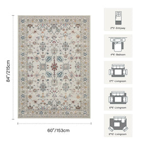 Rugxara low-pile rug grey fits under furniture while minimizing tripping.