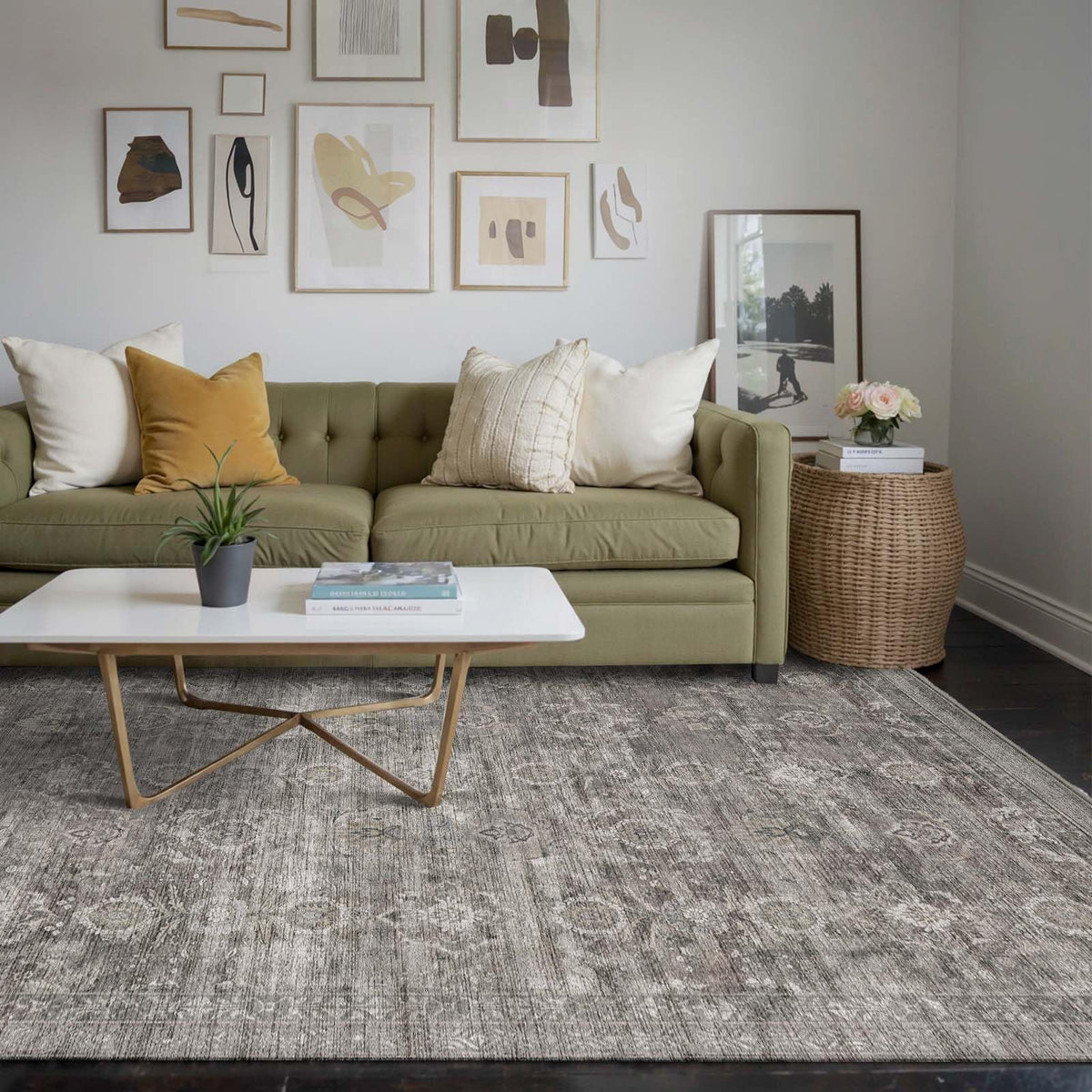 Rugxara machine washable rug simplifies cleaning for busy homes.