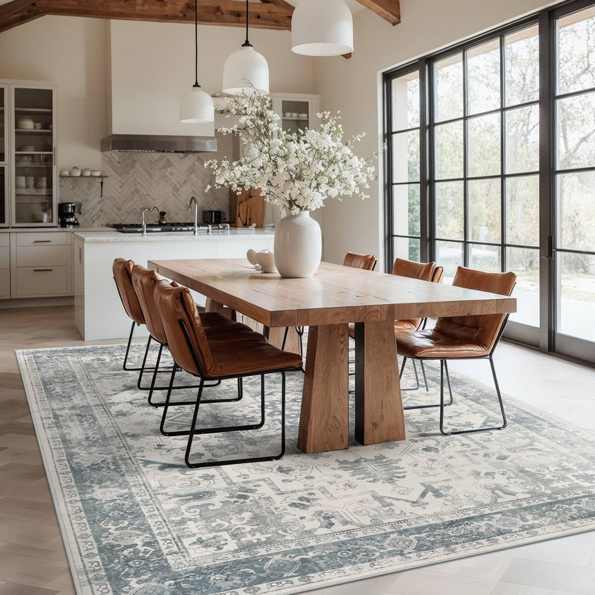 Rugxara rug with non-slip backing for secure placement