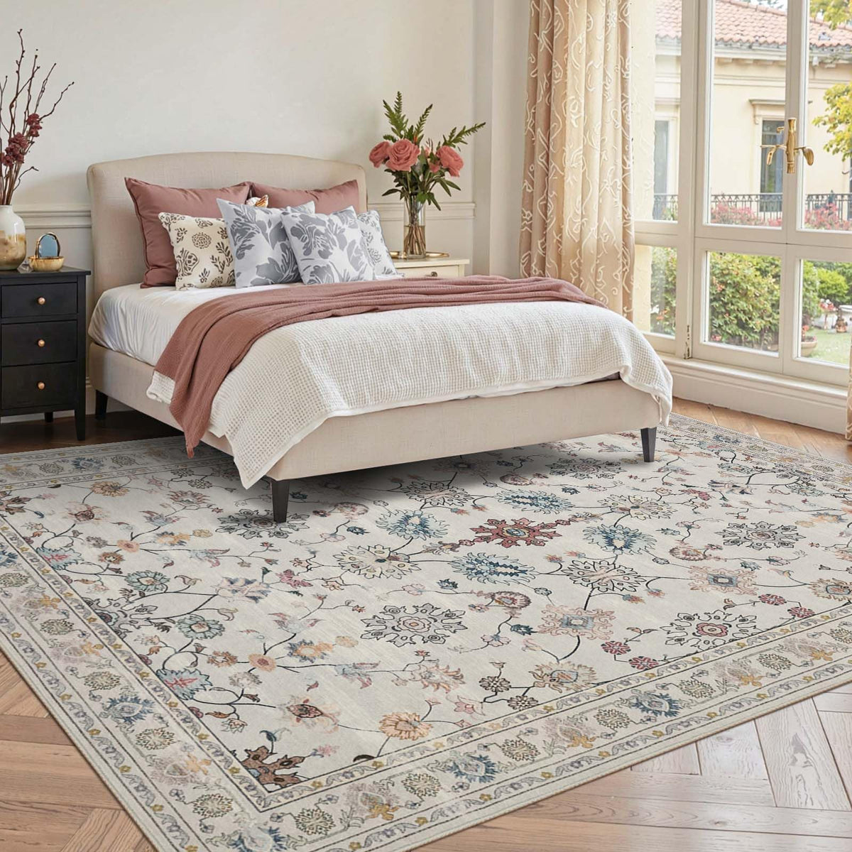 Rugxara washable rug grey enables easy deep cleaning for nurseries.