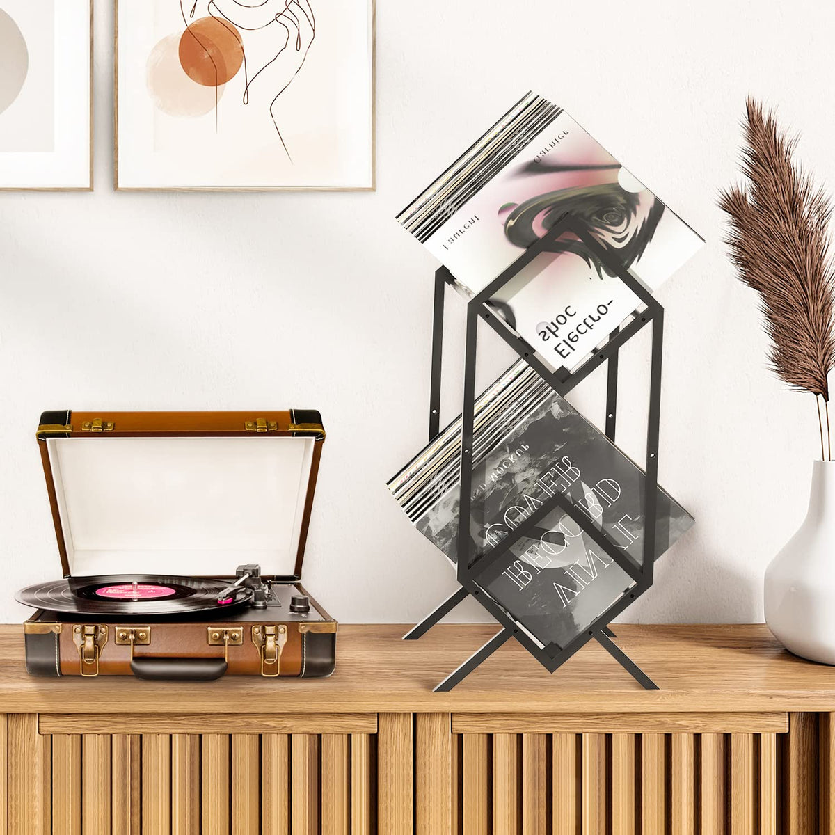 RUILALIFE stylish display stand for playing records.