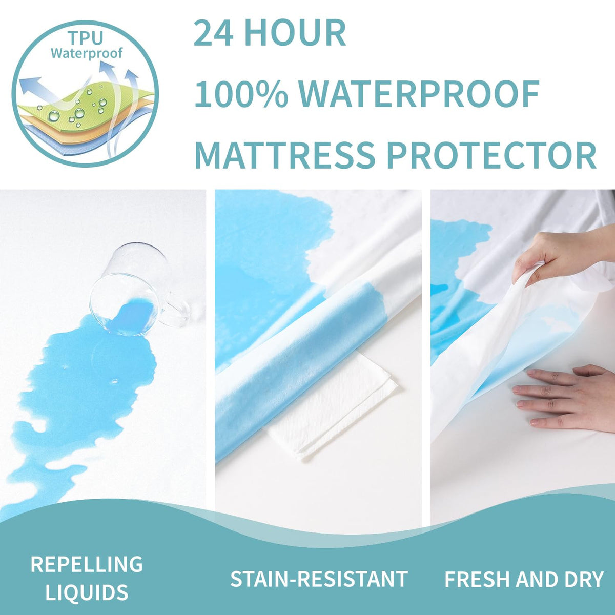 Ruili waterproof mattress protector with stain-resistant layer for easy cleanups
