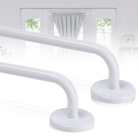 Ruiony magnetic curtain rod on a metal door for easy no-drill installation.