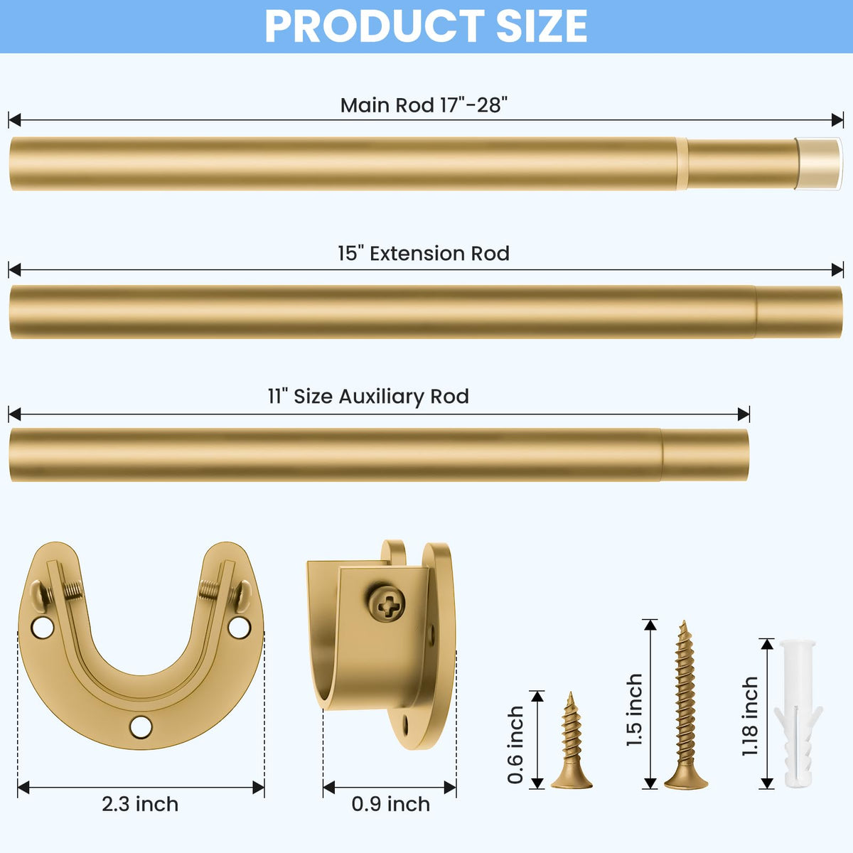 Ruiony closet rod installation demonstrating bracket alignment and screw fixation.