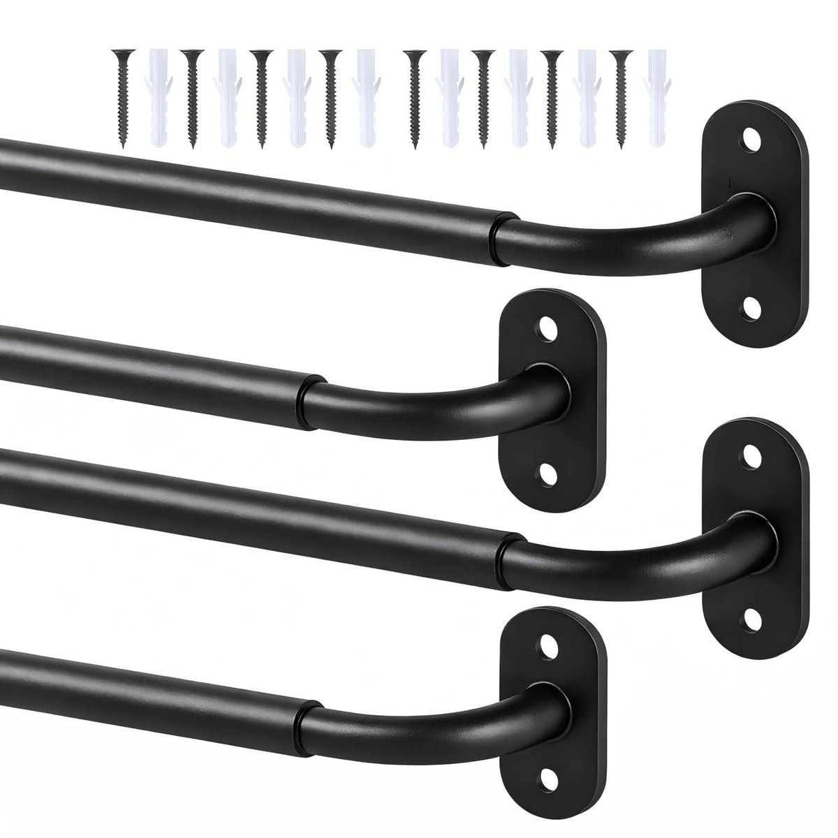 Ruiony French Door Curtain Rod extended 18 to 32 inches for versatile coverage