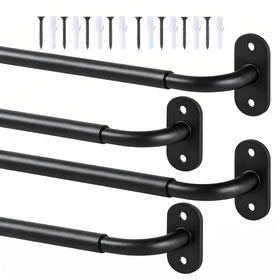 Ruiony French Door Curtain Rod extended 18 to 32 inches for versatile coverage