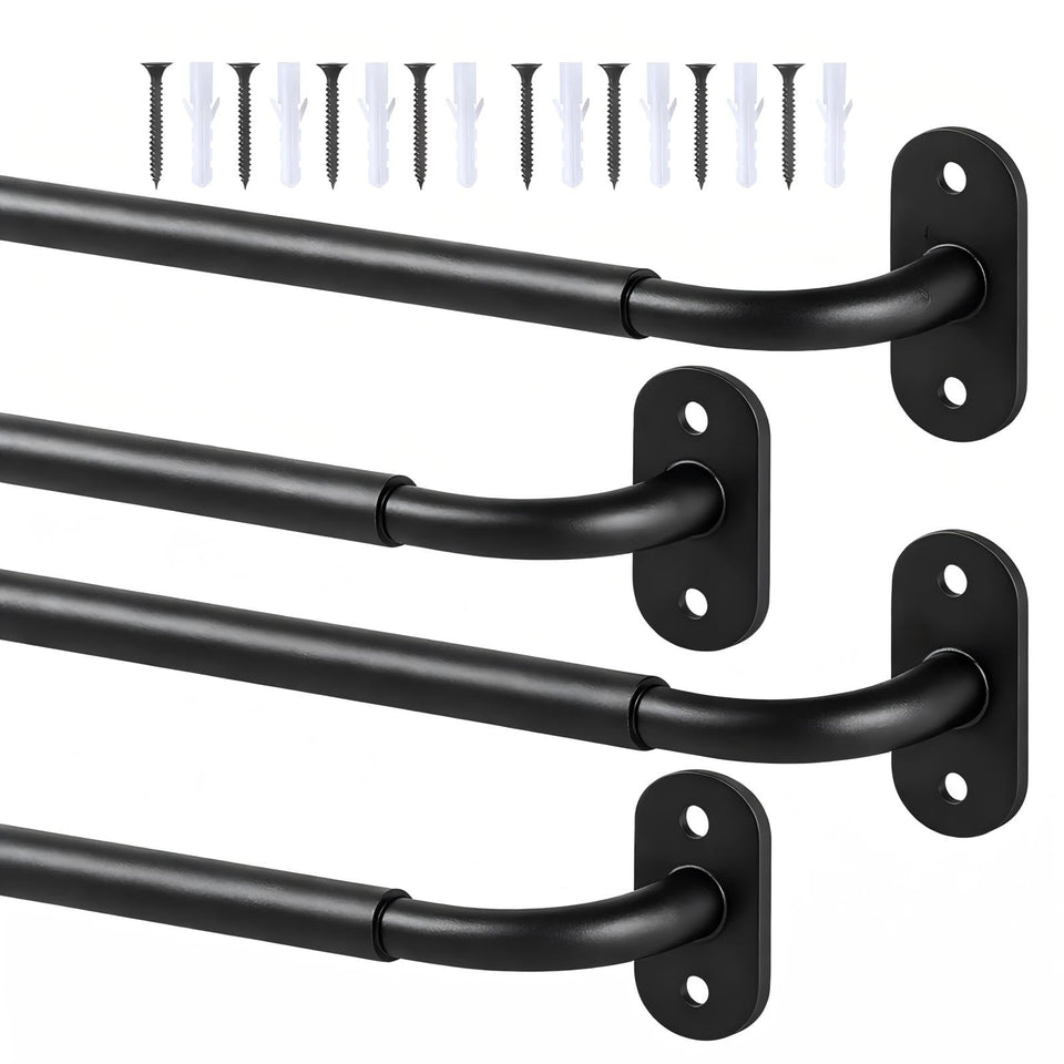 Ruiony French Door Curtain Rod extended 18 to 32 inches for versatile coverage