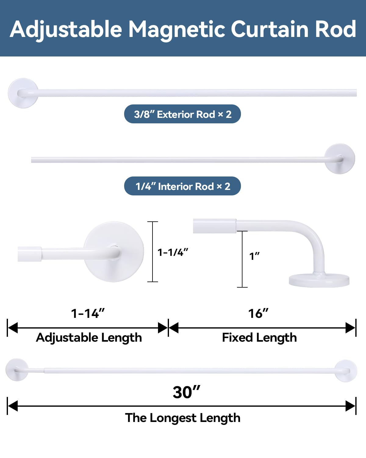 Ruiony magnetic curtain rod attached to a metal surface supports lightweight curtains.