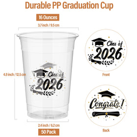 Ruisita graduation cups stacked for quick setup at celebrations.