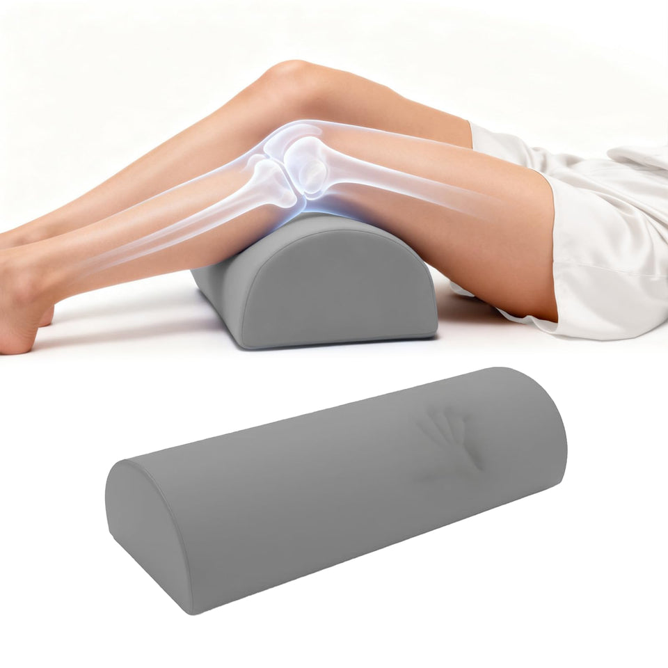 Ruizman half-moon knee pillow supports under-knee alignment for a restful night.