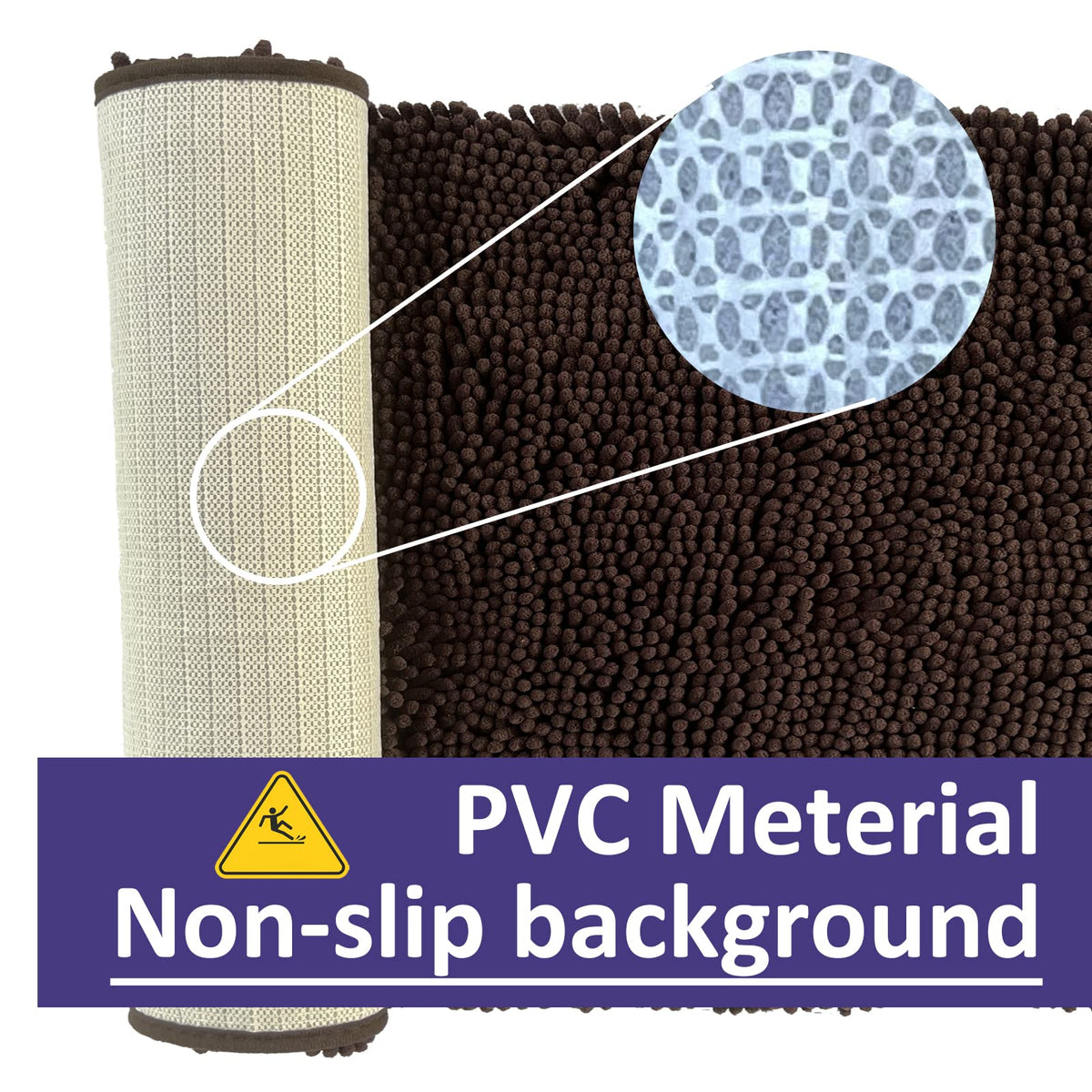 RUN HELIX chenille soft shag rug adds luxury underfoot in bathrooms