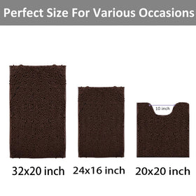 RUN HELIX bath rug set large 20x32 cushions feet near tub and sink