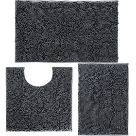 RUN HELIX 3-piece bath rugs set offers plush comfort for full bathroom coverage.