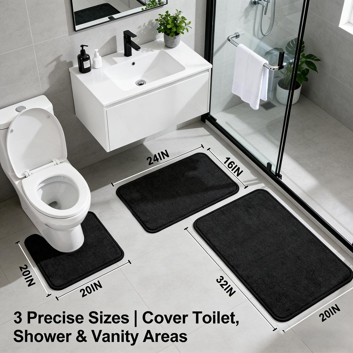 RUN HELIX U-shape 20x20 bath mat supports bathroom entry and doorway