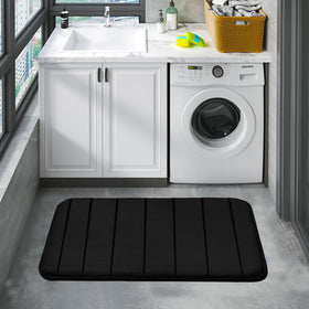 RUN HELIX large 20x32 bath rug anchors cozy space near tub