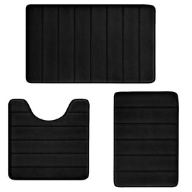 RUN HELIX memory foam bath rug set with plush surface for cloud-soft foot comfort