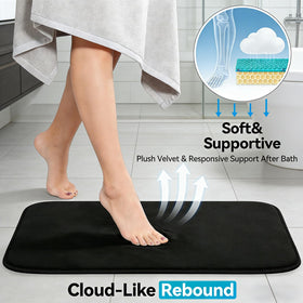 RUN HELIX memory foam velvet rug delivers plush spa-like underfoot feel
