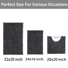RUN HELIX U-shaped bath mat 20x20 provides cushioned support on tile floors.