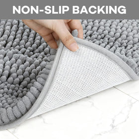 Run Helix U-shape rug around the toilet for a safe, dry step