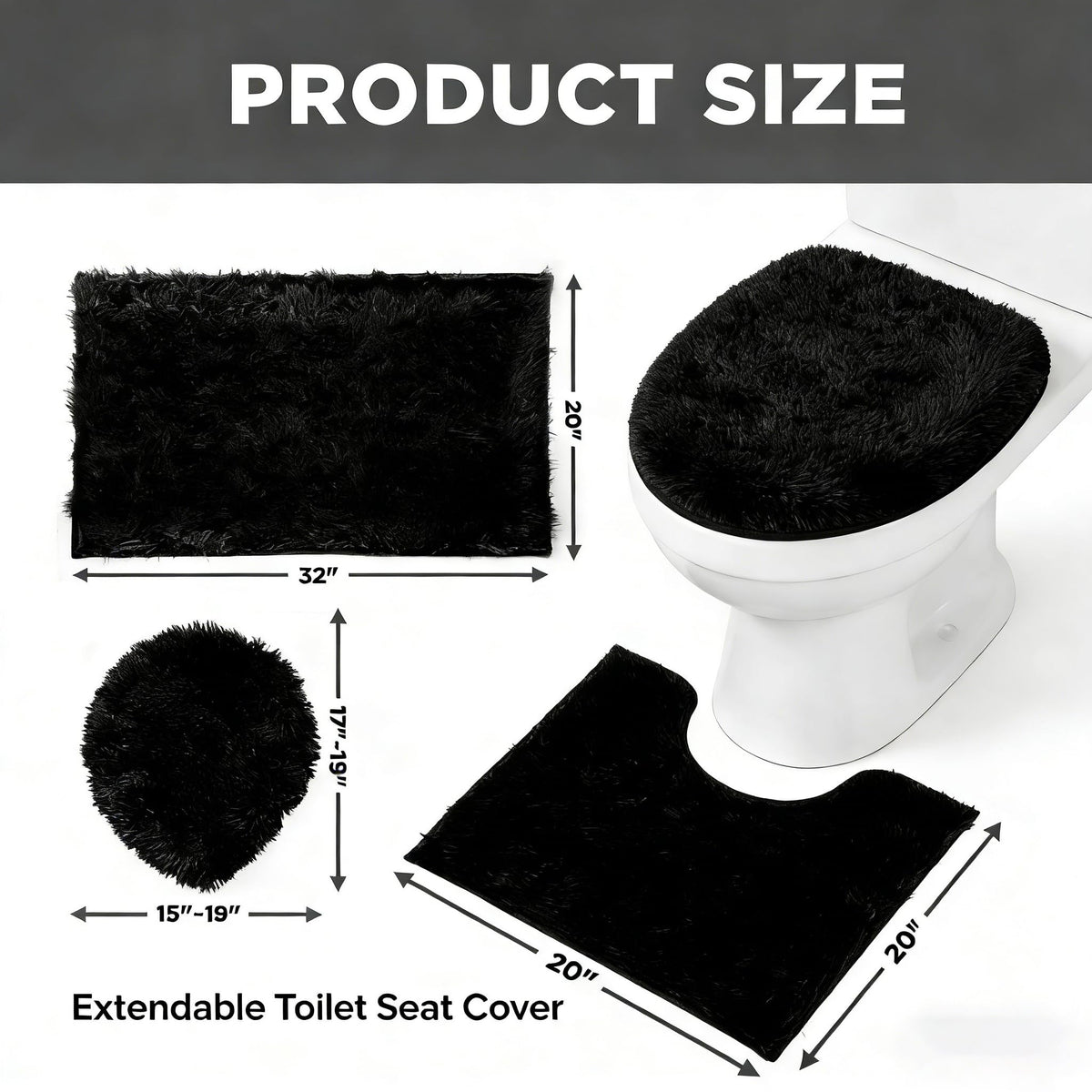 RUN HELIX U-shape toilet rug provides safe, dry foot access around the toilet.
