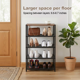 RUNJIMY sturdy construction blends metal and wood for long lasting use.