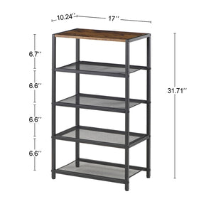 RUNJIMY narrow rack positioned by the door fits small spaces neatly.