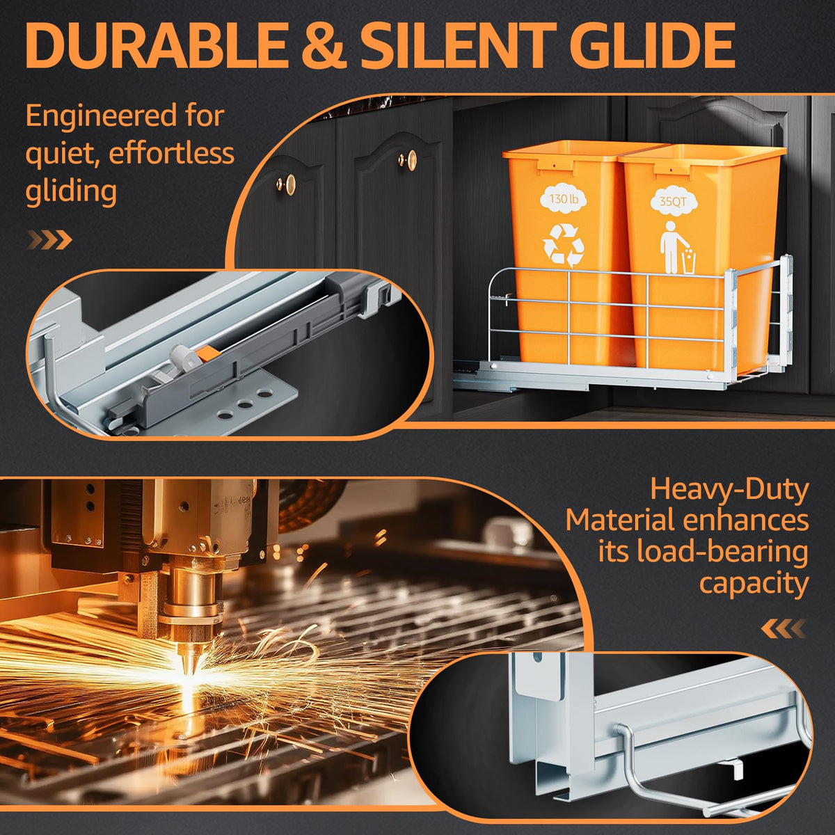 RUNMI concealed design hides waste for a tidier kitchen.