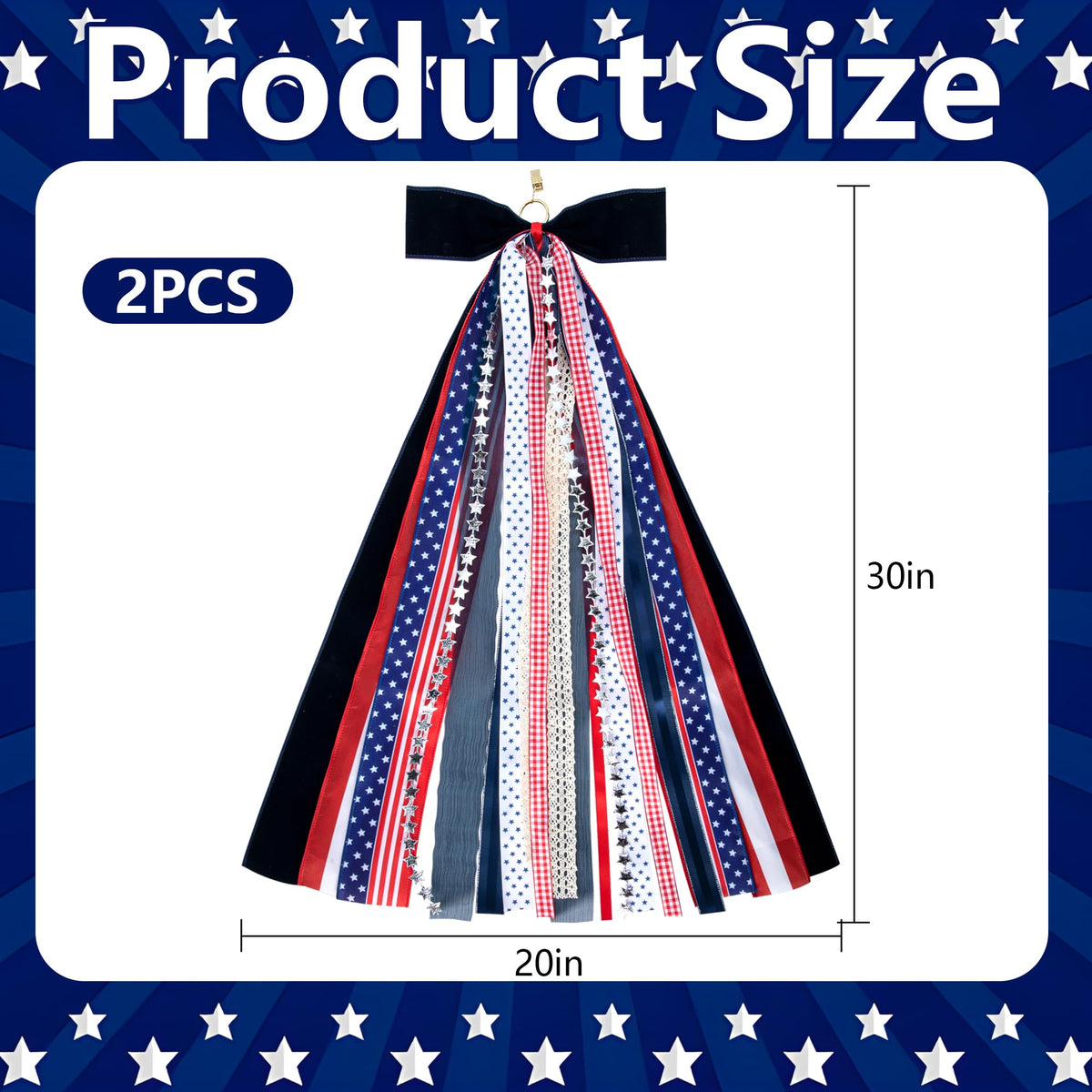 RunNico 30x20 wreath sash showcases red, white, blue tones vividly.