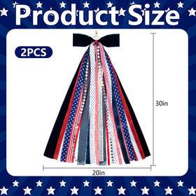 RunNico 30x20 wreath sash showcases red, white, blue tones vividly.