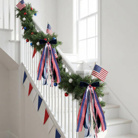 RunNico 4th of July decor elevates doors, mantels, and windows.