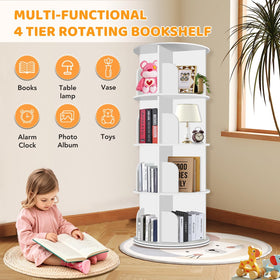 RUNSUNSPRI spinning bookcase assembly instruction for quick setup