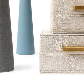 RUNYAO Kingflux medium ivory shagreen box ideal for watches and small accessories
