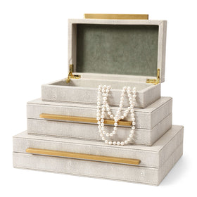 RUNYAO Kingflux small ivory shagreen box perfect for keys and rings