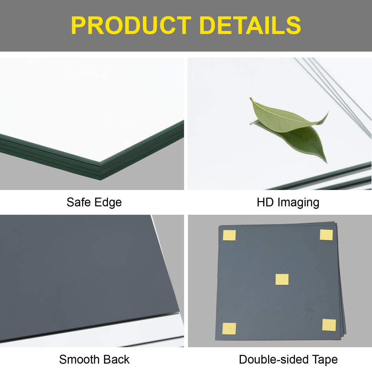 Ruomeng 12x12 frameless mirror tile full-length check for posture and form.