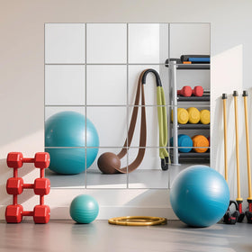 Ruomeng DIY gym mirror layout tiles demonstrating flexible wall designs