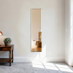 Ruomeng frameless full-length mirror horizontal installation showing wall decor flexibility