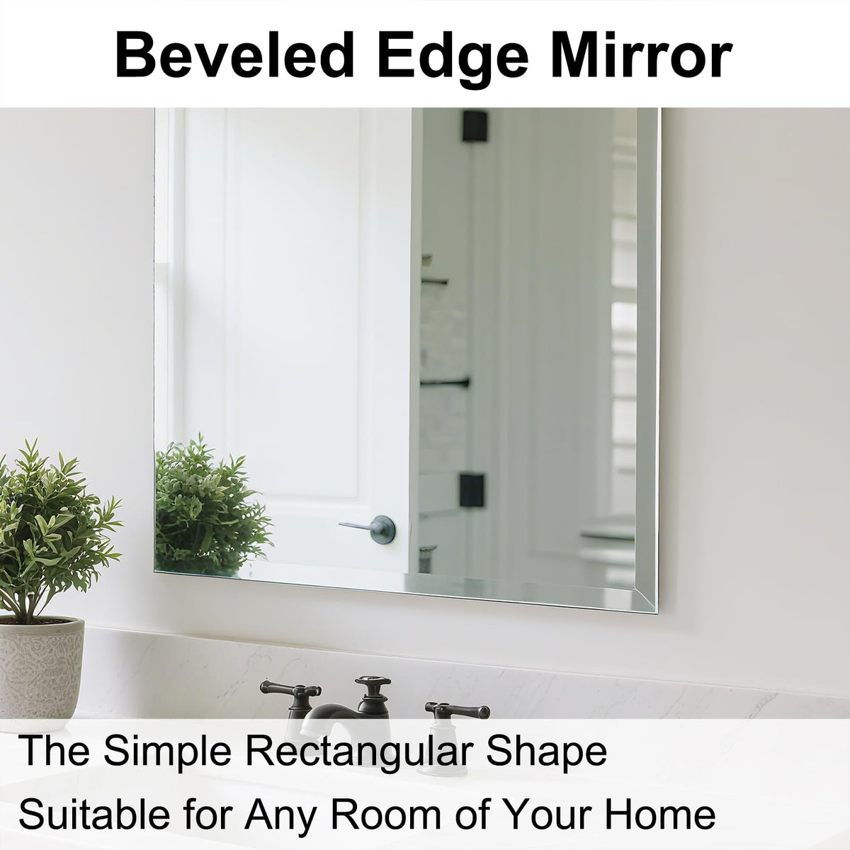Ruomeng frameless full-length mirror living room style with large reflection surface