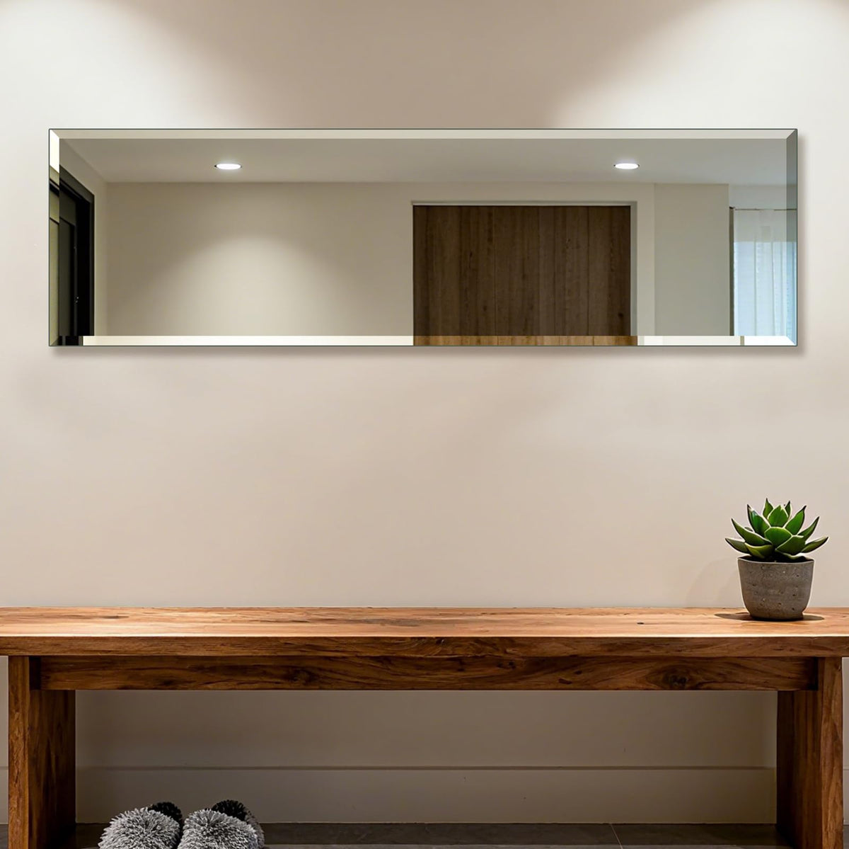 Ruomeng frameless full-length mirror tempered safety glass for durable daily use