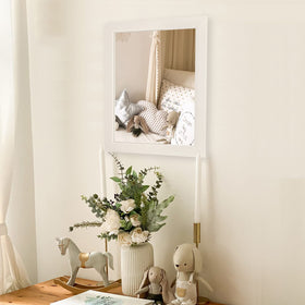 Ruomeng wall mirror back panel and backing for stable, secure mounting.