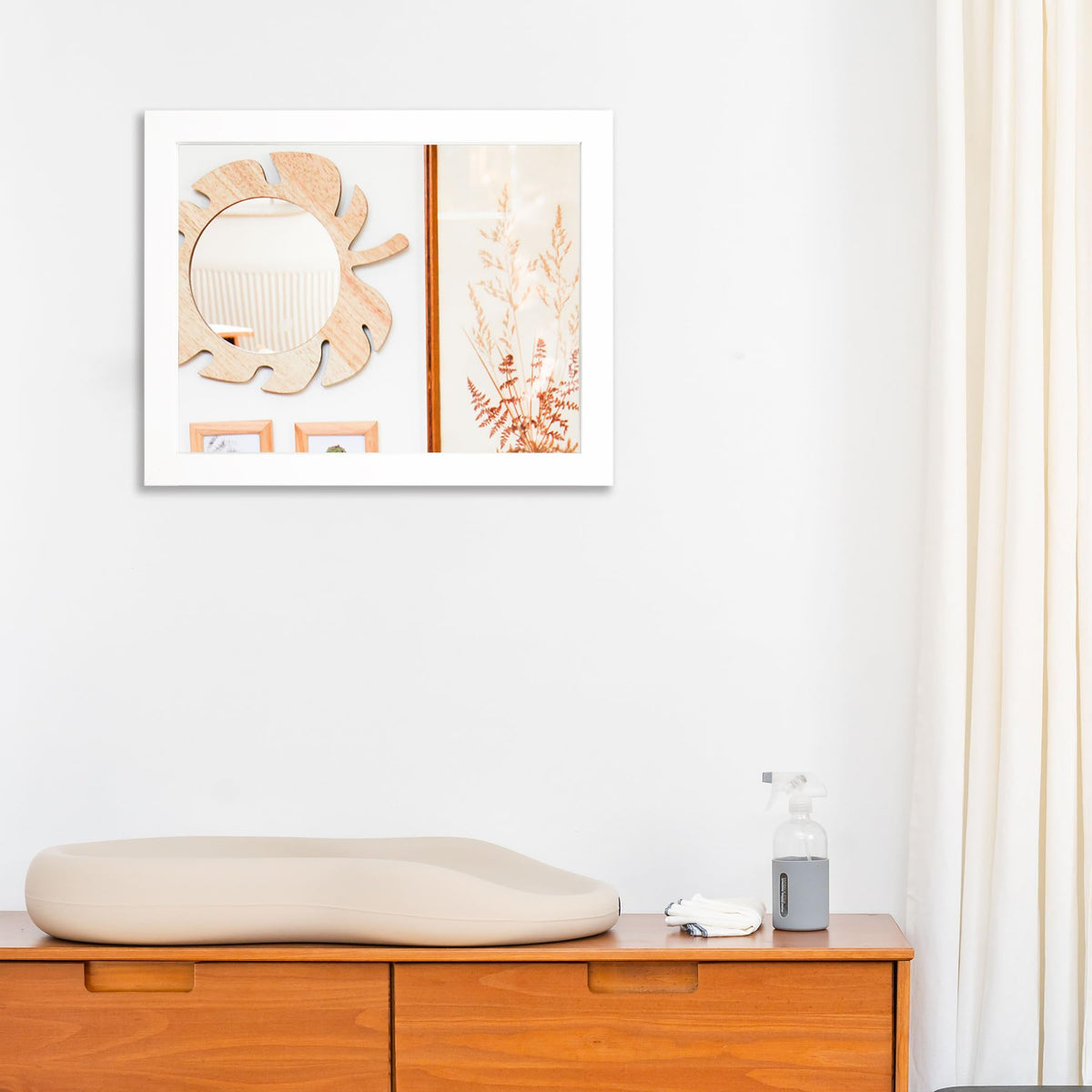 Ruomeng wall mirror mounting hardware included for easy horizontal or vertical hanging.