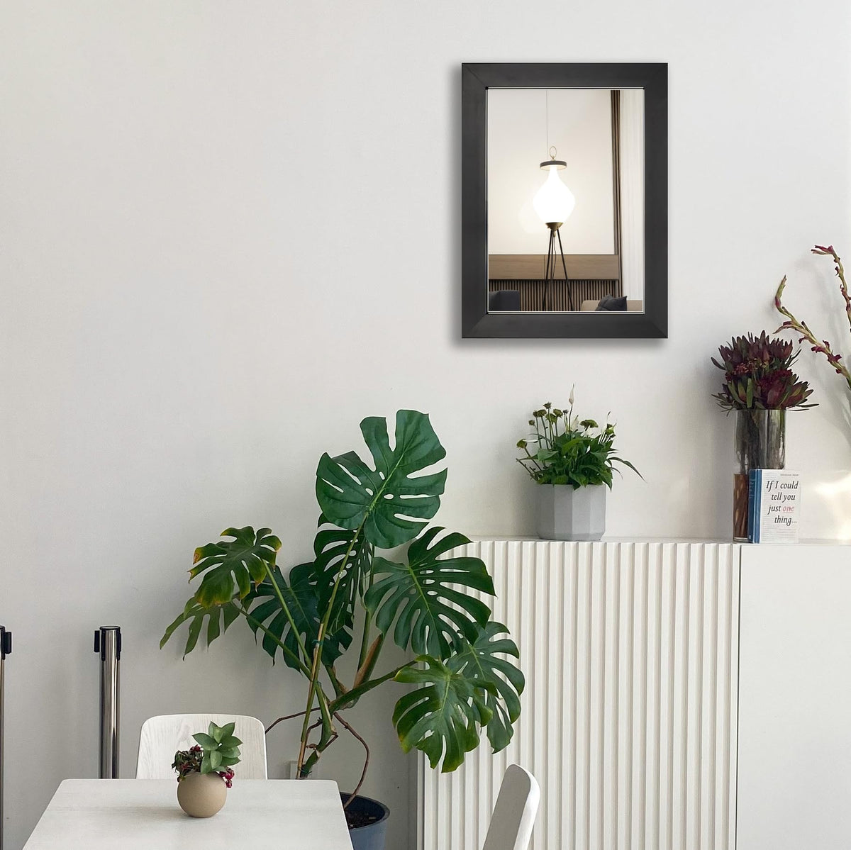 Ruomeng black frame wall mirror ready for modern decor