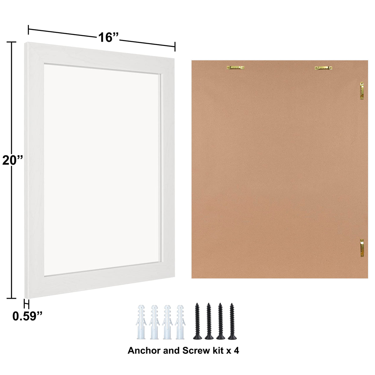 Ruomeng white finish wall mirror complements any decor and room.