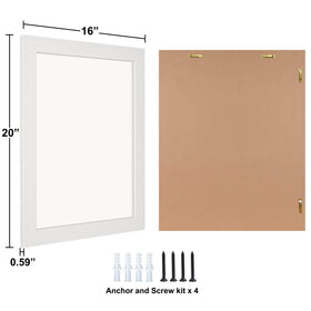 Ruomeng white finish wall mirror complements any decor and room.