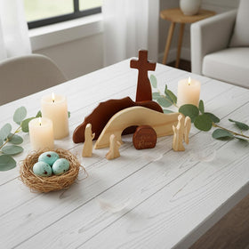 RUSATEN Tabletop Easter decor designed for peaceful home display.