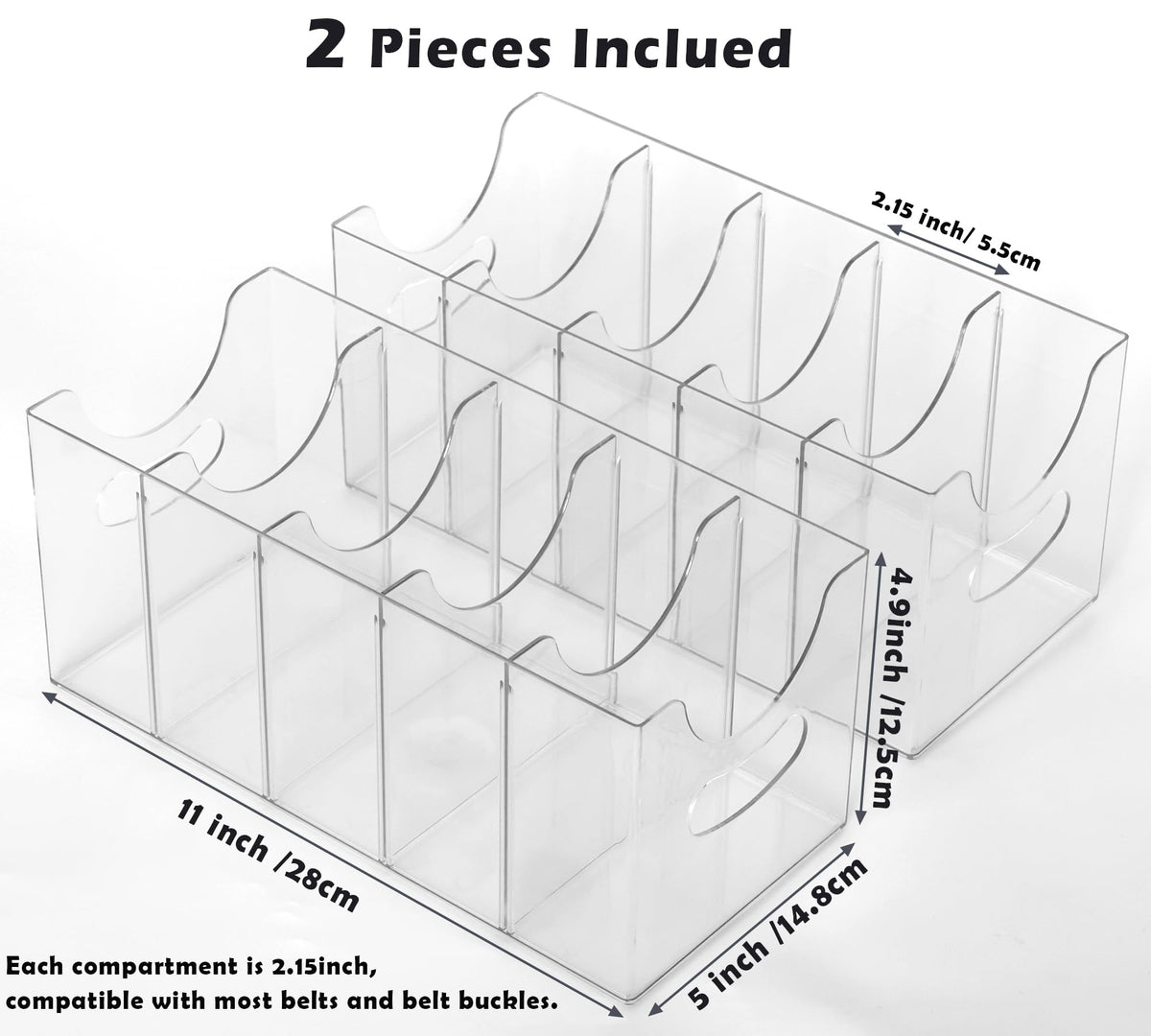 Multi-purpose bins are suitable for ties, socks, and more.