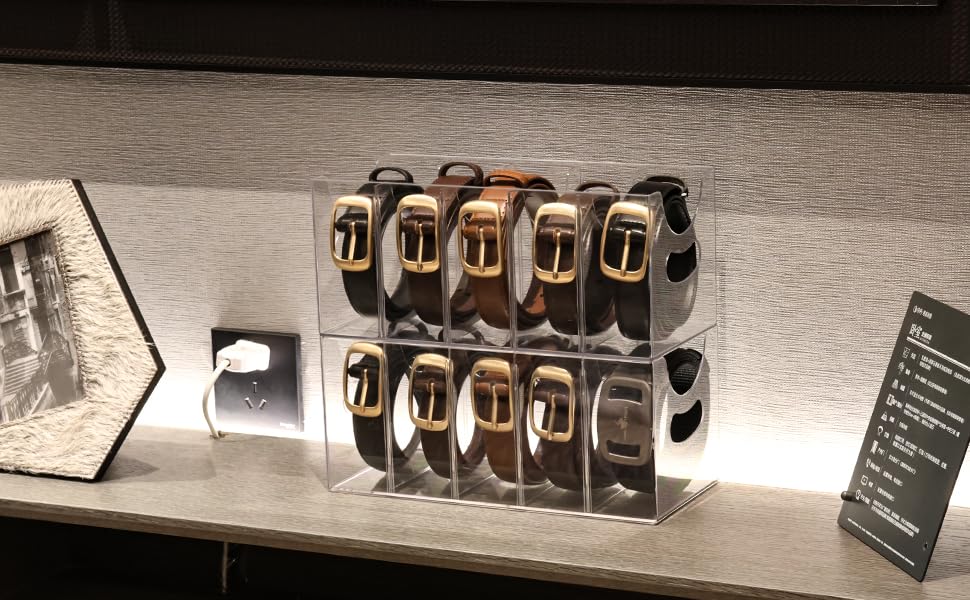 Stackable design saves closet and desktop space.