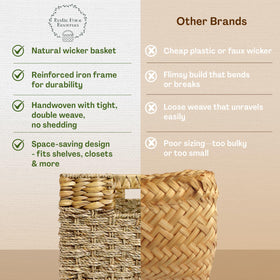Rustic Home Resources care-ready seagrass basket is easy to wipe clean.
