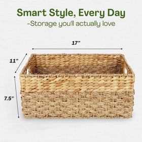 Rustic Home Resources hyacinth-woven basket adds natural style to living spaces.