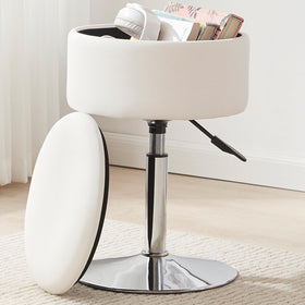 RUCUKEN adjustable vanity stool seat, ideal for precise makeup application and comfortable seated grooming.